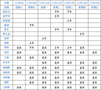成都仁品12月9日—12月15日专家坐诊表！